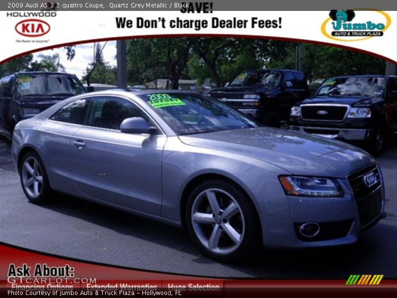 Quartz Grey Metallic / Black 2009 Audi A5 3.2 quattro Coupe