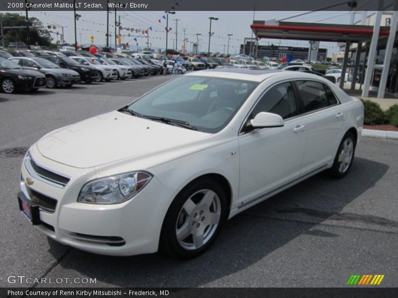 White / Ebony 2008 Chevrolet Malibu LT Sedan