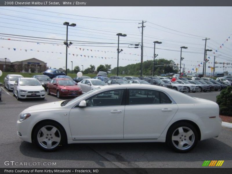White / Ebony 2008 Chevrolet Malibu LT Sedan