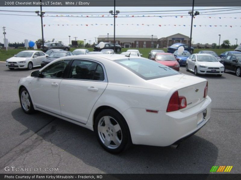 White / Ebony 2008 Chevrolet Malibu LT Sedan