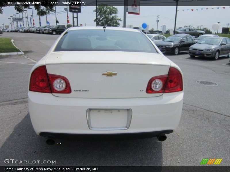 White / Ebony 2008 Chevrolet Malibu LT Sedan
