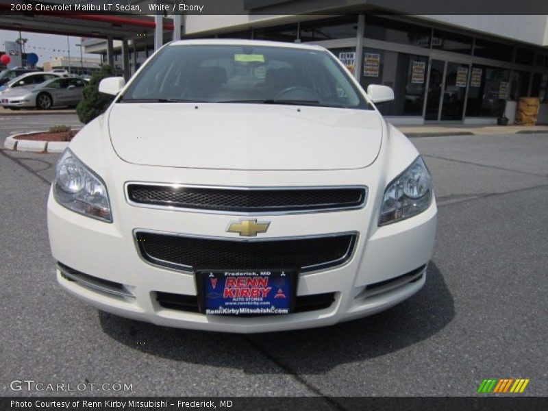 White / Ebony 2008 Chevrolet Malibu LT Sedan