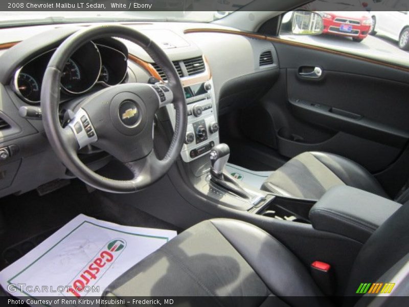 White / Ebony 2008 Chevrolet Malibu LT Sedan