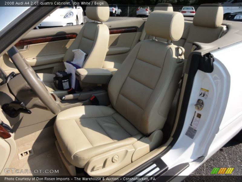 Ibis White / Beige 2008 Audi A4 2.0T quattro Cabriolet