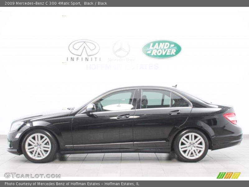 Black / Black 2009 Mercedes-Benz C 300 4Matic Sport