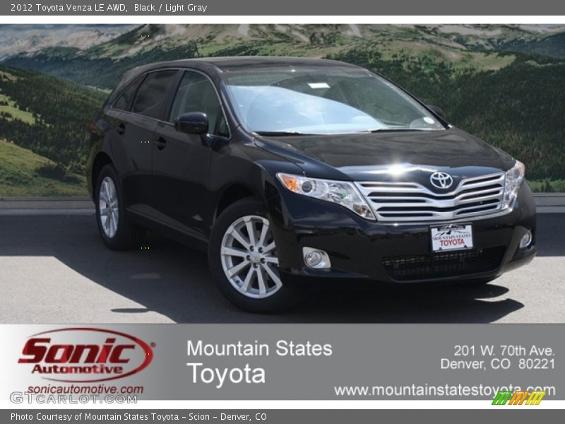 Black / Light Gray 2012 Toyota Venza LE AWD