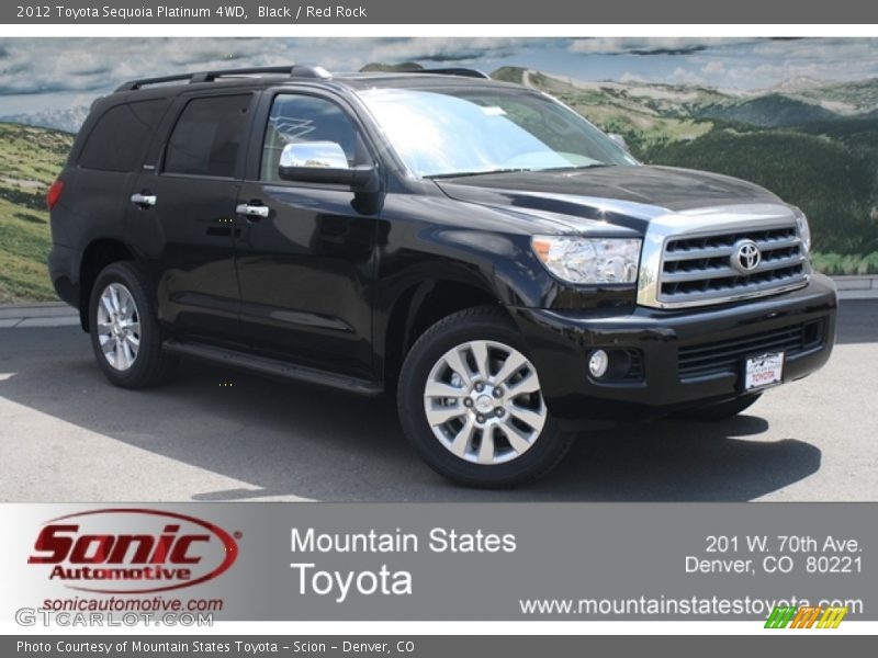 Black / Red Rock 2012 Toyota Sequoia Platinum 4WD