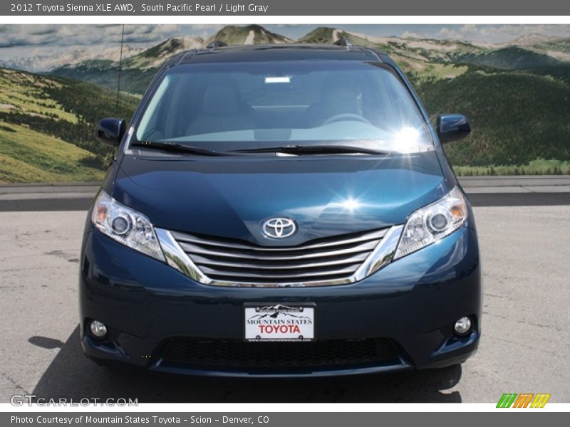 South Pacific Pearl / Light Gray 2012 Toyota Sienna XLE AWD