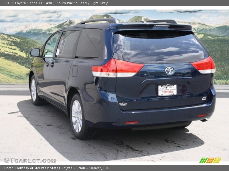 South Pacific Pearl / Light Gray 2012 Toyota Sienna XLE AWD