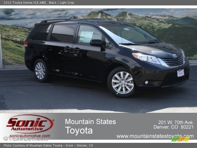 Black / Light Gray 2012 Toyota Sienna XLE AWD