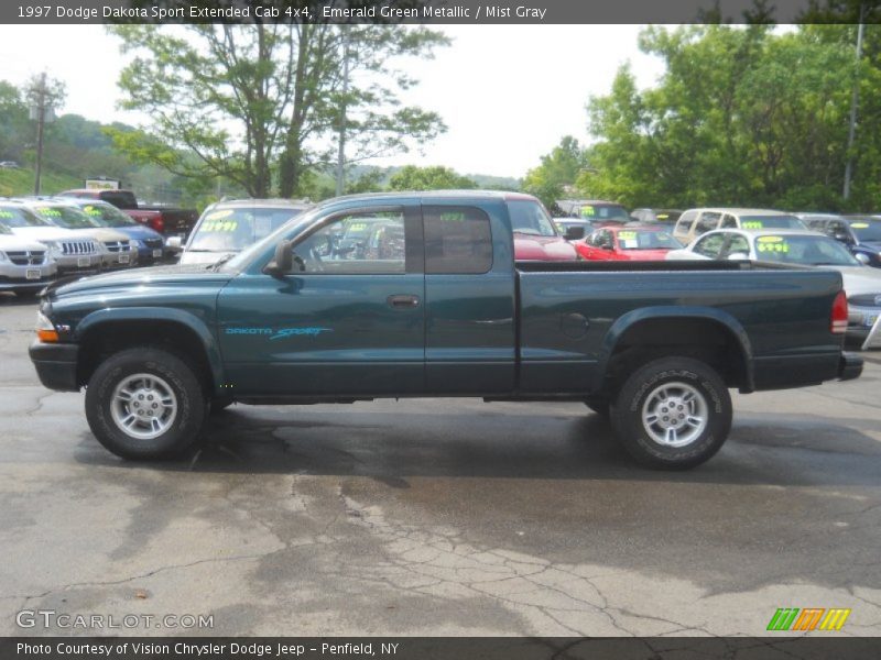 Emerald Green Metallic / Mist Gray 1997 Dodge Dakota Sport Extended Cab 4x4