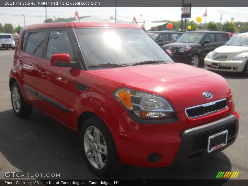 Molten Red / Black Soul Logo Cloth 2011 Kia Soul +