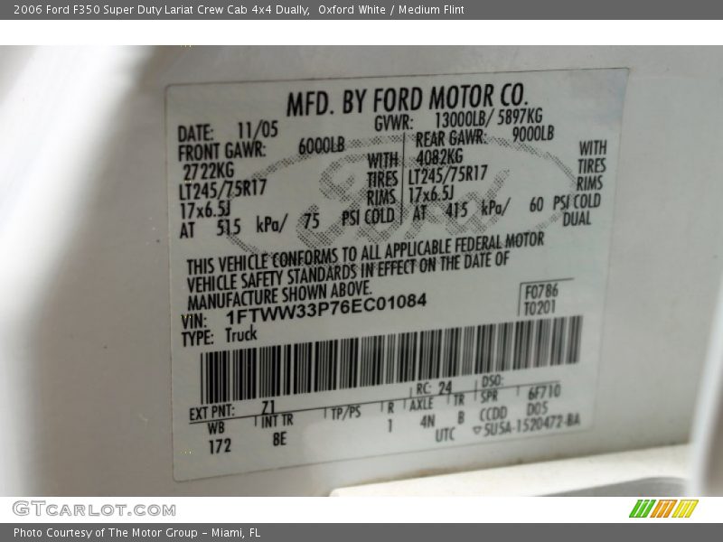 Oxford White / Medium Flint 2006 Ford F350 Super Duty Lariat Crew Cab 4x4 Dually