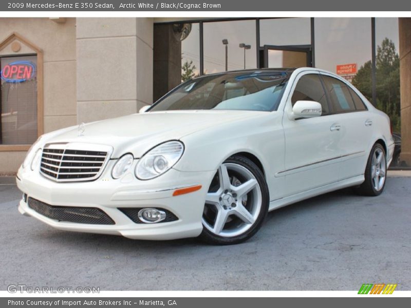 Arctic White / Black/Cognac Brown 2009 Mercedes-Benz E 350 Sedan