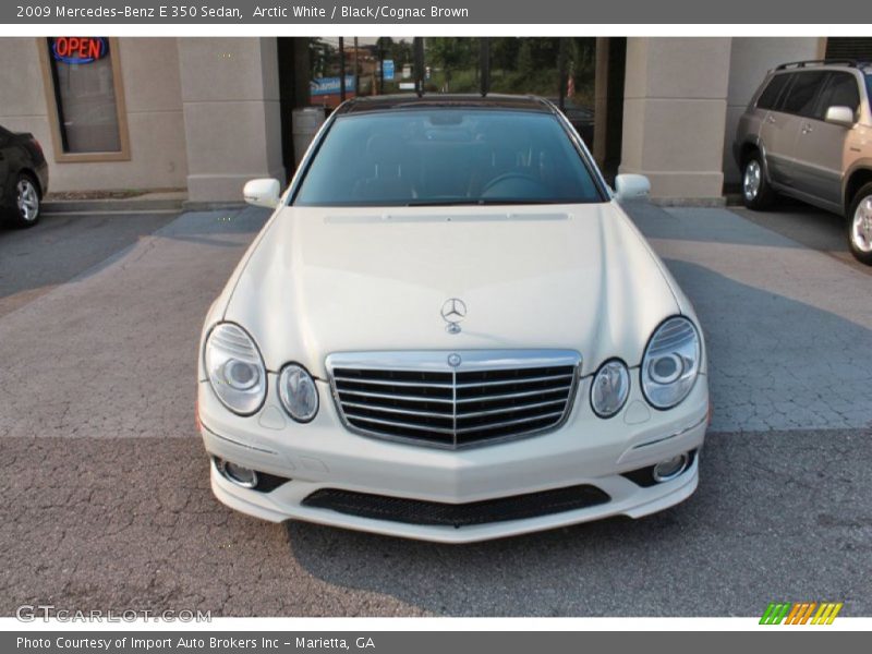 Arctic White / Black/Cognac Brown 2009 Mercedes-Benz E 350 Sedan