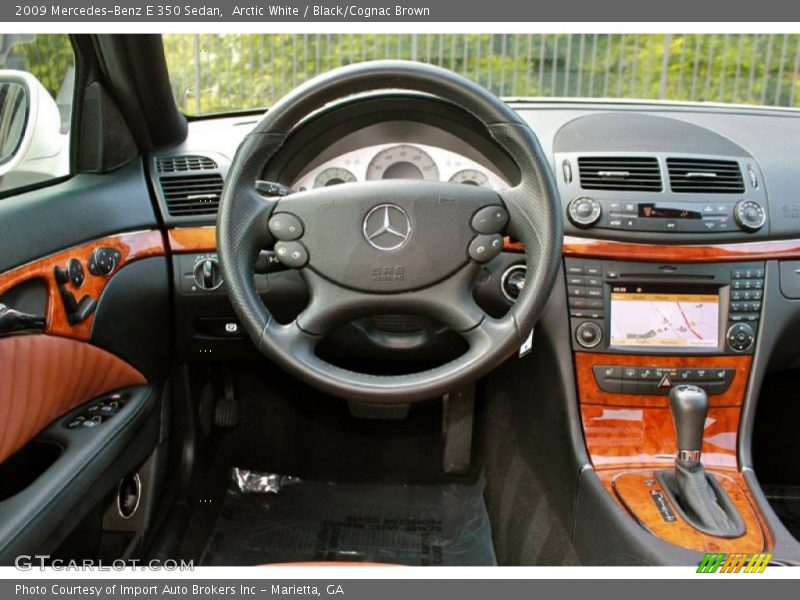 Arctic White / Black/Cognac Brown 2009 Mercedes-Benz E 350 Sedan