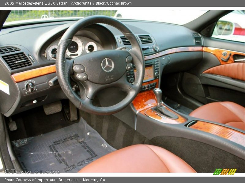 Arctic White / Black/Cognac Brown 2009 Mercedes-Benz E 350 Sedan
