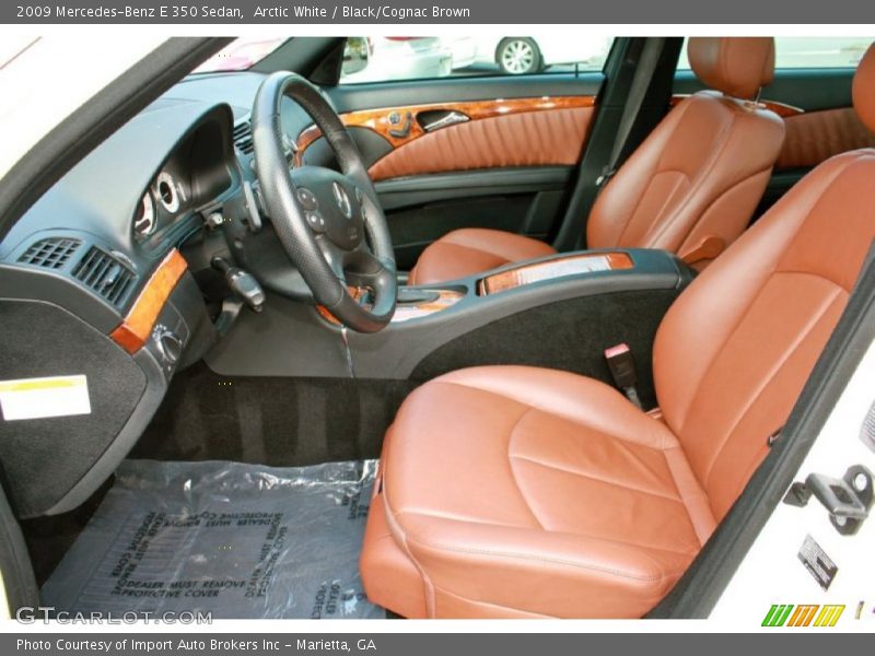 Arctic White / Black/Cognac Brown 2009 Mercedes-Benz E 350 Sedan