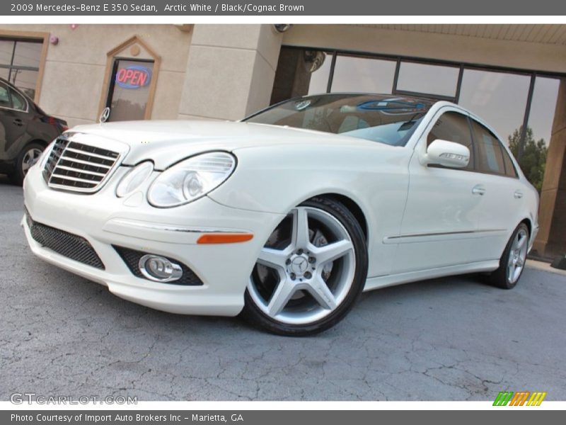 Arctic White / Black/Cognac Brown 2009 Mercedes-Benz E 350 Sedan
