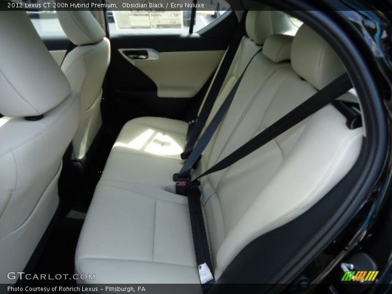 Obsidian Black / Ecru Nuluxe 2012 Lexus CT 200h Hybrid Premium