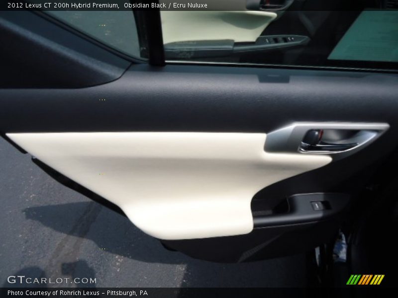 Obsidian Black / Ecru Nuluxe 2012 Lexus CT 200h Hybrid Premium