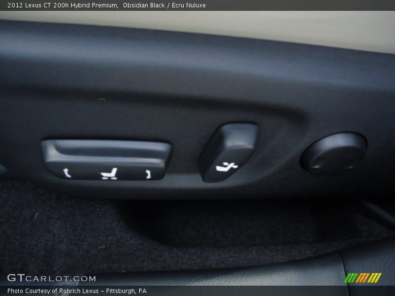 Obsidian Black / Ecru Nuluxe 2012 Lexus CT 200h Hybrid Premium