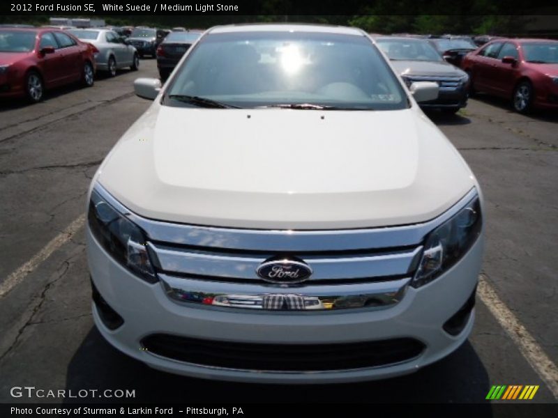 White Suede / Medium Light Stone 2012 Ford Fusion SE
