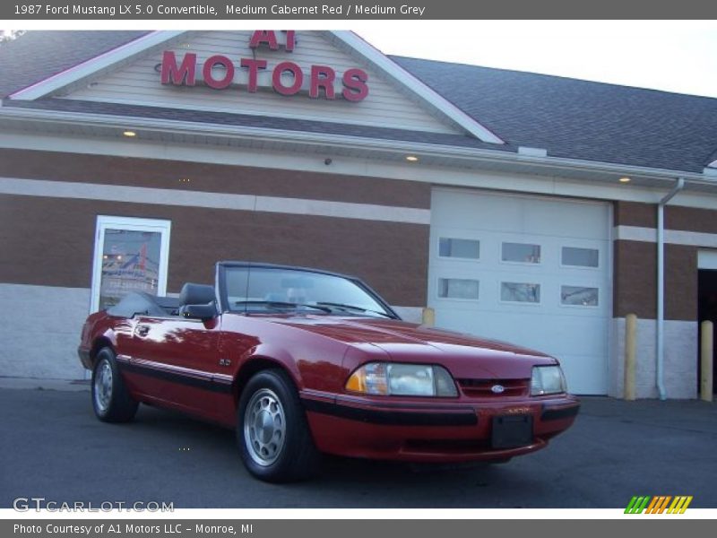 Medium Cabernet Red / Medium Grey 1987 Ford Mustang LX 5.0 Convertible