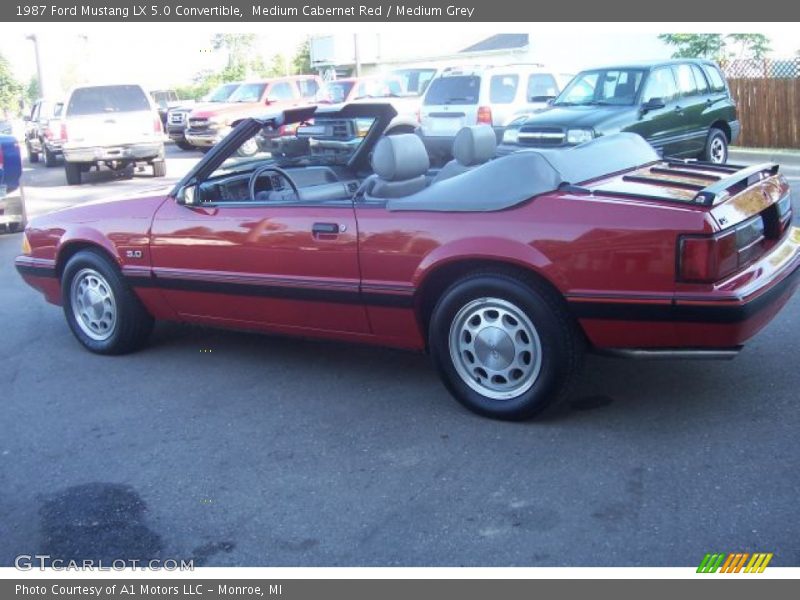 Medium Cabernet Red / Medium Grey 1987 Ford Mustang LX 5.0 Convertible