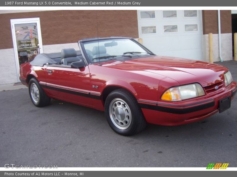 Medium Cabernet Red / Medium Grey 1987 Ford Mustang LX 5.0 Convertible