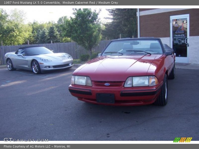 Medium Cabernet Red / Medium Grey 1987 Ford Mustang LX 5.0 Convertible
