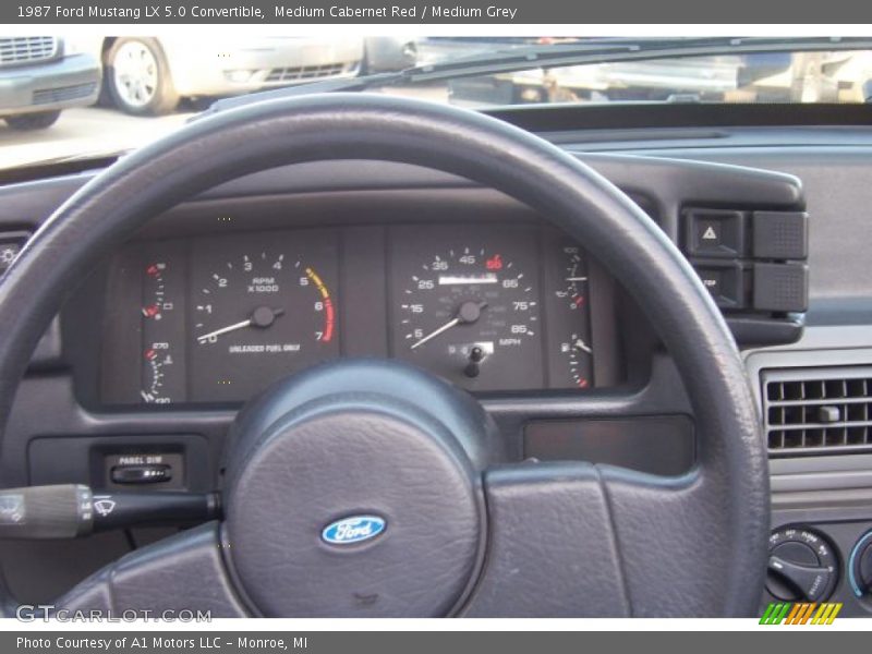 Medium Cabernet Red / Medium Grey 1987 Ford Mustang LX 5.0 Convertible