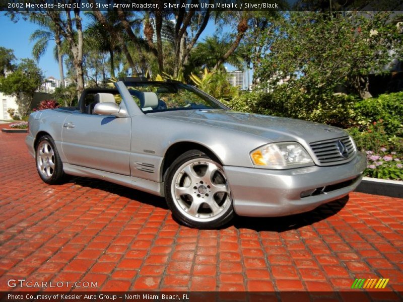 Silver Arrow Ultra Metallic / Silver/Black 2002 Mercedes-Benz SL 500 Silver Arrow Roadster