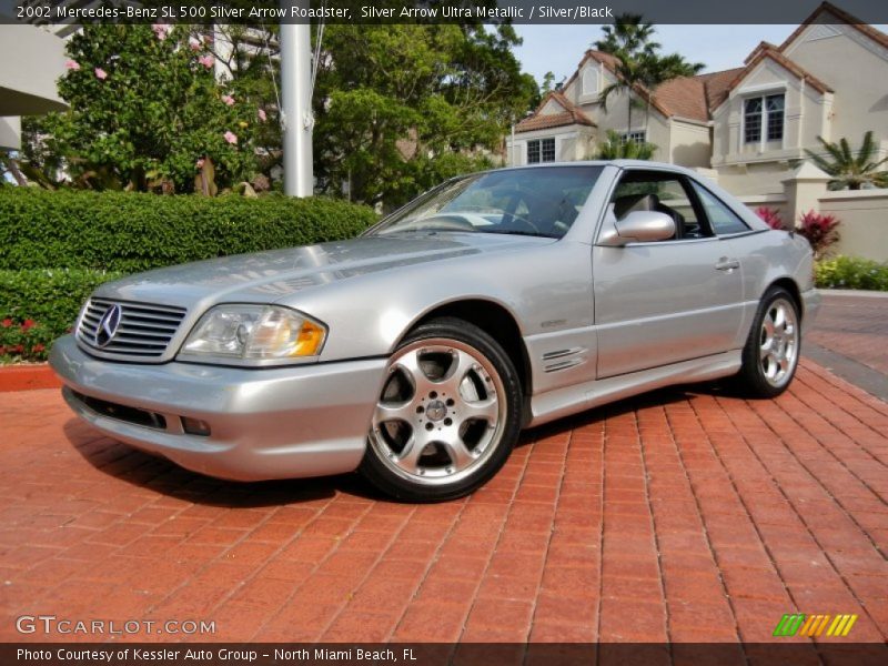 Front 3/4 View of 2002 SL 500 Silver Arrow Roadster