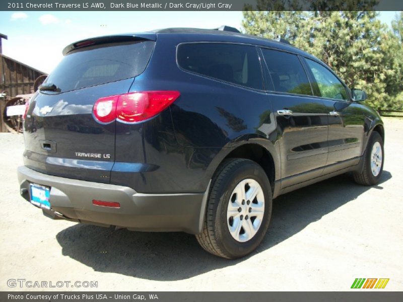 Dark Blue Metallic / Dark Gray/Light Gray 2011 Chevrolet Traverse LS AWD