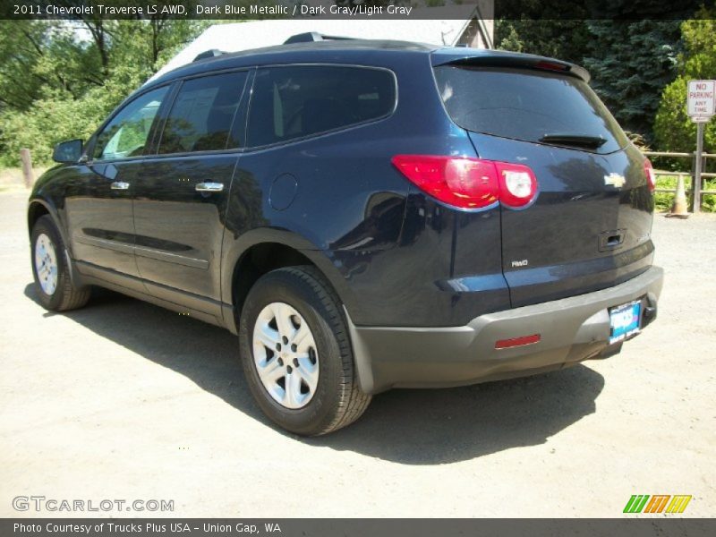 Dark Blue Metallic / Dark Gray/Light Gray 2011 Chevrolet Traverse LS AWD