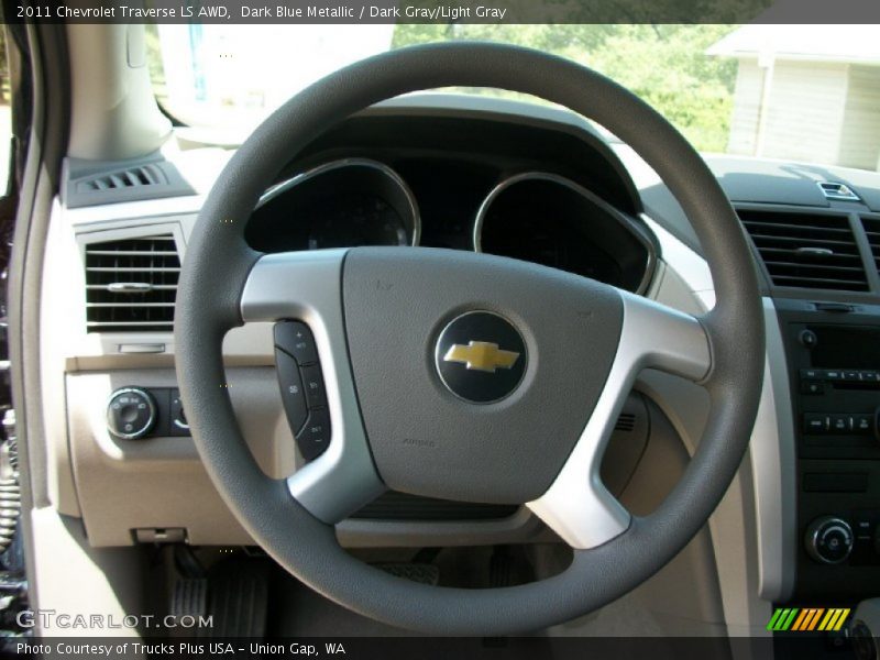 Dark Blue Metallic / Dark Gray/Light Gray 2011 Chevrolet Traverse LS AWD