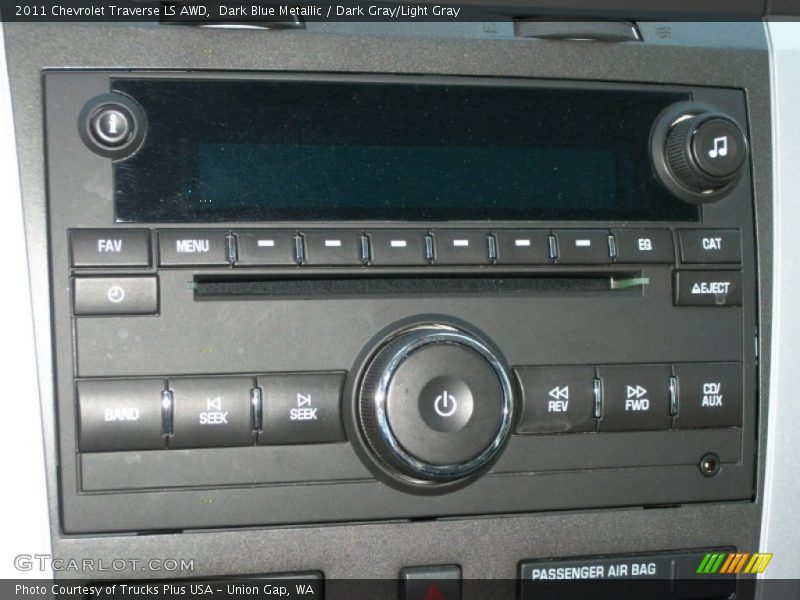 Dark Blue Metallic / Dark Gray/Light Gray 2011 Chevrolet Traverse LS AWD