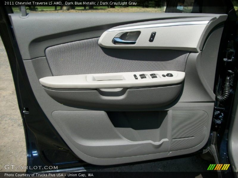 Dark Blue Metallic / Dark Gray/Light Gray 2011 Chevrolet Traverse LS AWD
