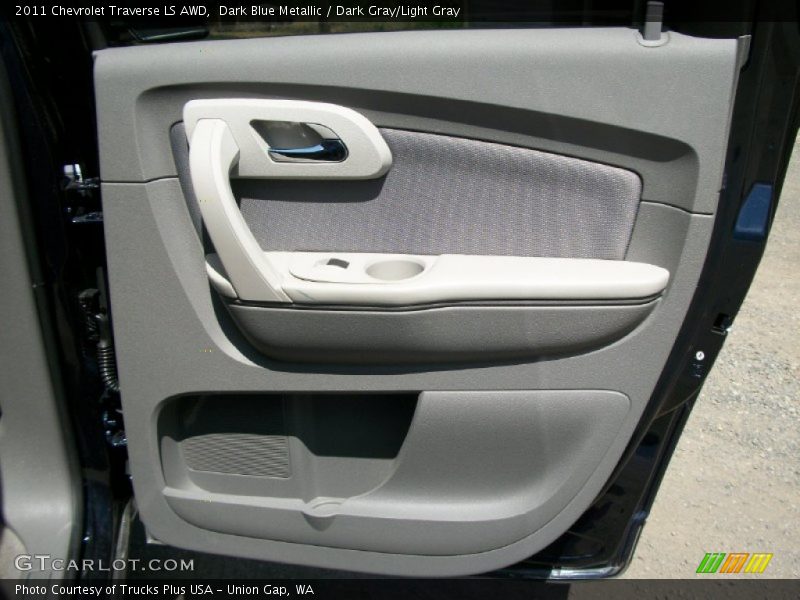 Dark Blue Metallic / Dark Gray/Light Gray 2011 Chevrolet Traverse LS AWD