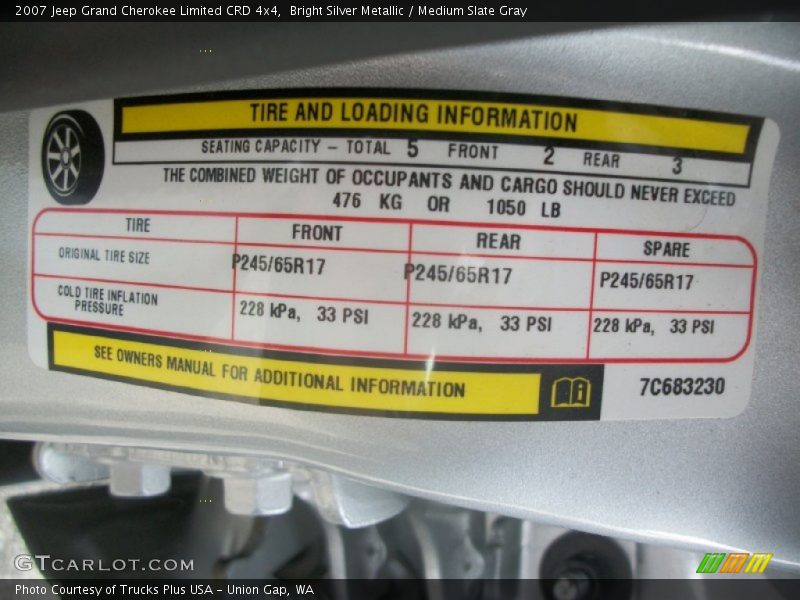 Bright Silver Metallic / Medium Slate Gray 2007 Jeep Grand Cherokee Limited CRD 4x4