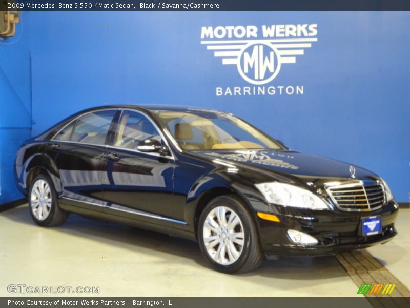 Black / Savanna/Cashmere 2009 Mercedes-Benz S 550 4Matic Sedan
