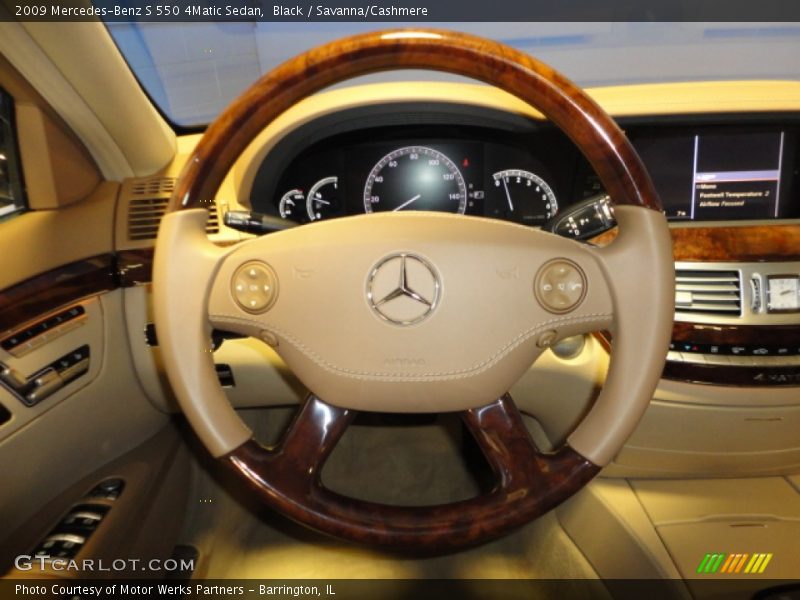 Black / Savanna/Cashmere 2009 Mercedes-Benz S 550 4Matic Sedan