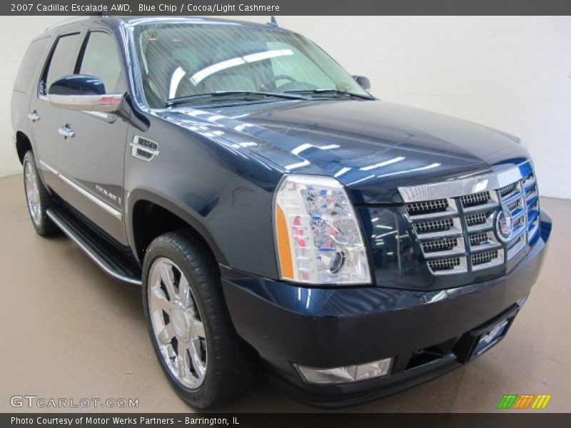 Blue Chip / Cocoa/Light Cashmere 2007 Cadillac Escalade AWD