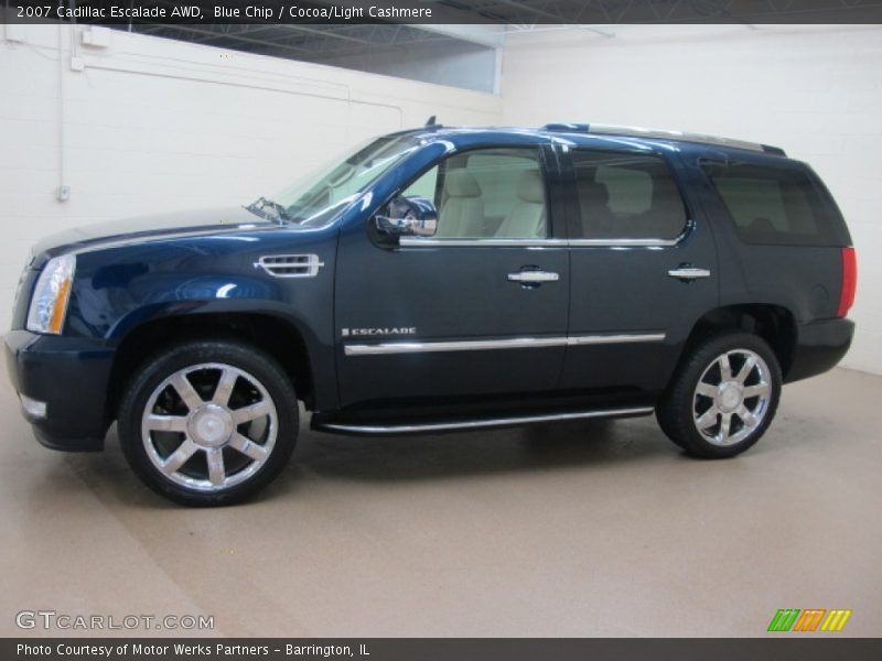 Blue Chip / Cocoa/Light Cashmere 2007 Cadillac Escalade AWD
