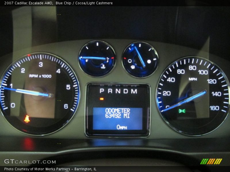 Blue Chip / Cocoa/Light Cashmere 2007 Cadillac Escalade AWD