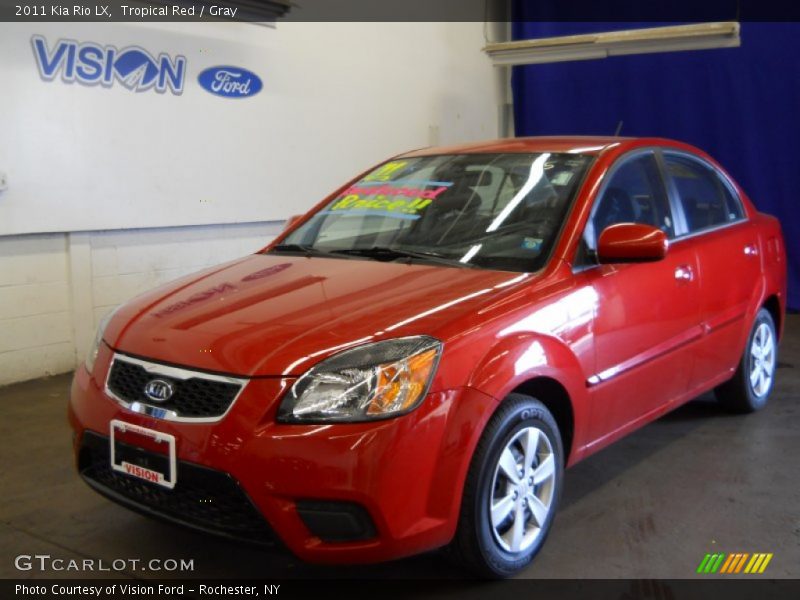 Tropical Red / Gray 2011 Kia Rio LX