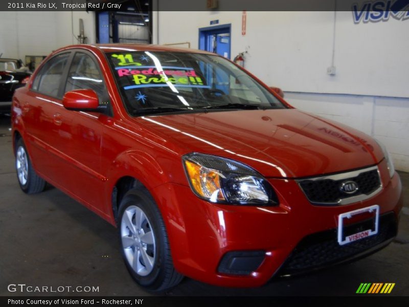 Tropical Red / Gray 2011 Kia Rio LX