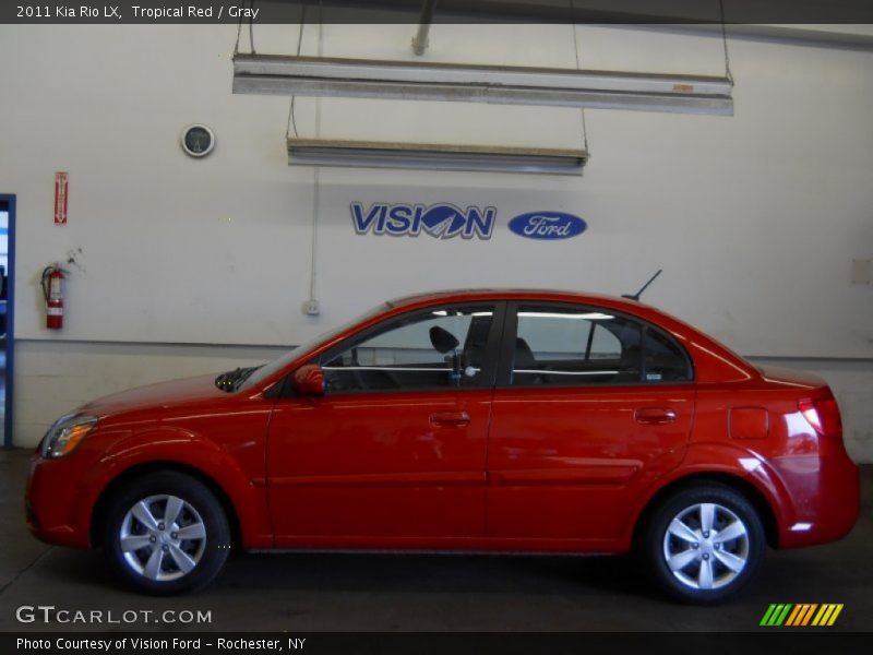 Tropical Red / Gray 2011 Kia Rio LX