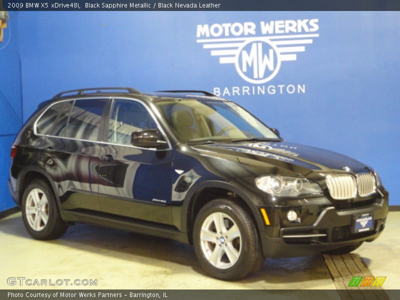 Black Sapphire Metallic / Black Nevada Leather 2009 BMW X5 xDrive48i